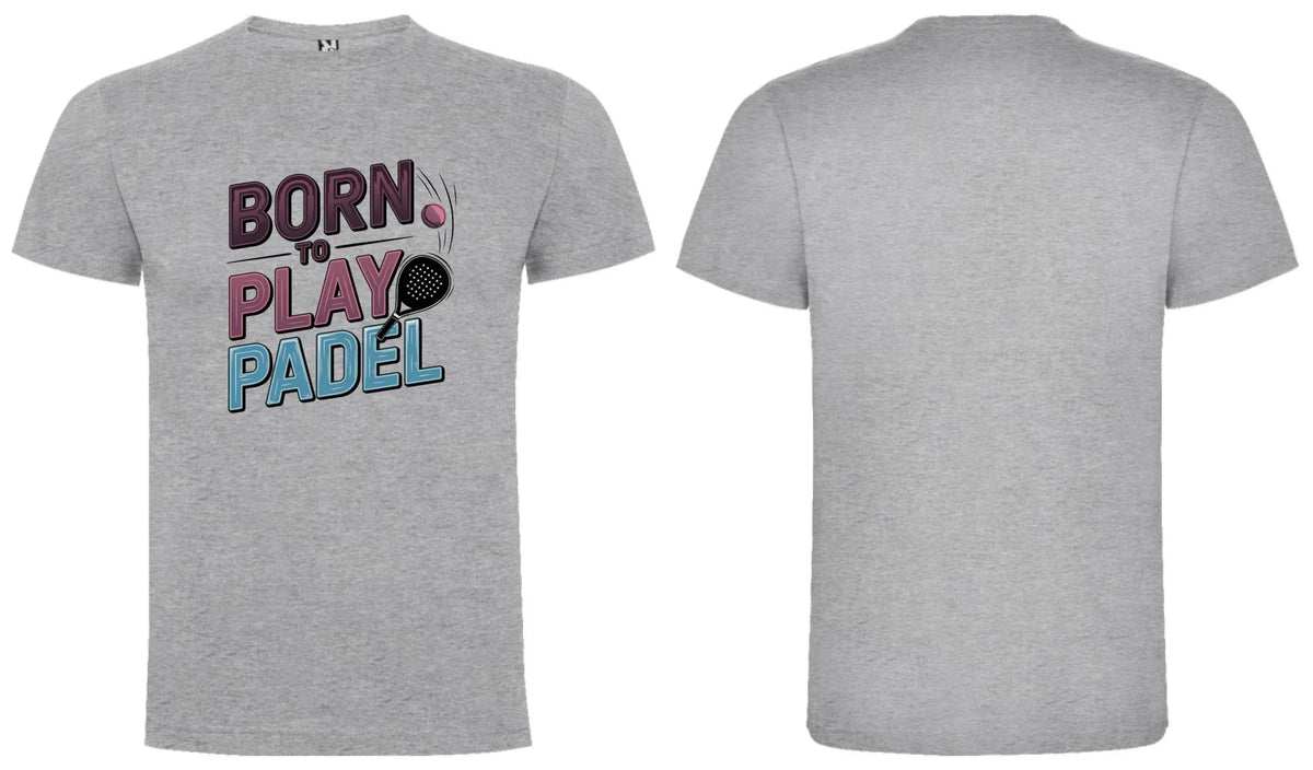 PÁNSKÉ TRIČKO BORN TO PLAY PADEL možnost dotisku jména, čísla, obrázku motiv dopředu a vlastní potisk na záda Melír