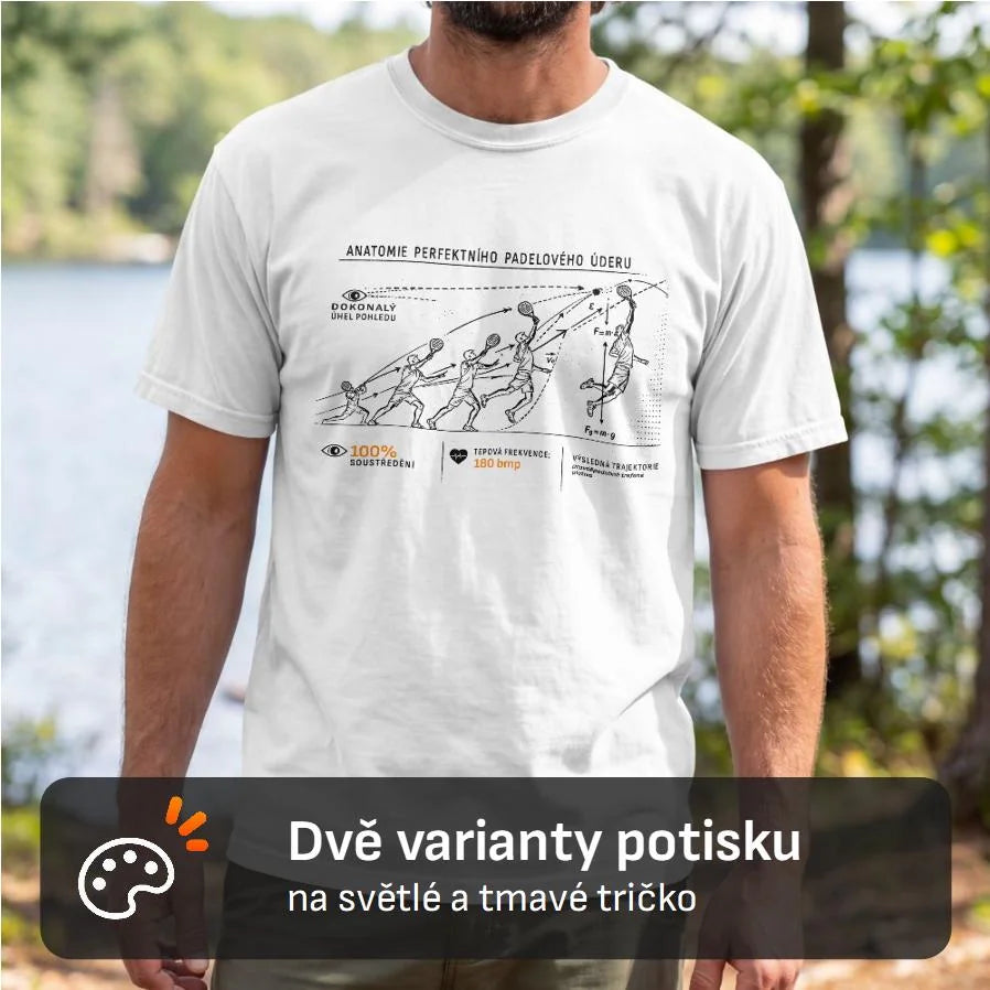 PÁNSKÉ TRIČKO PADEL ANATOMIE ÚDERU s možností dotisku jména, čísla, obrázku