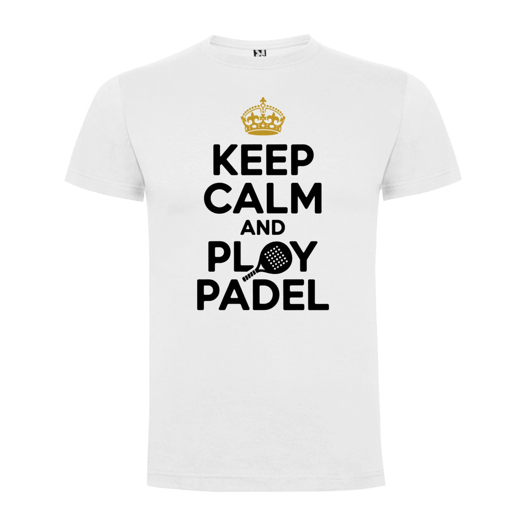 PÁNSKÉ TRIČKO KEEP CLAM AND PLAY PADEL s možností personalizace jen motiv dopředu Bílá