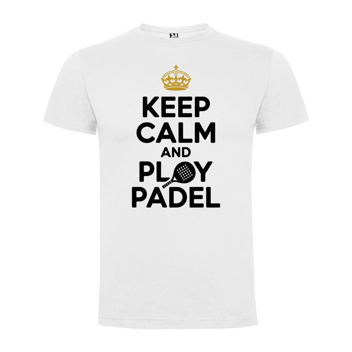 PÁNSKÉ TRIČKO KEEP CLAM AND PLAY PADEL s možností personalizace jen motiv dopředu Bílá