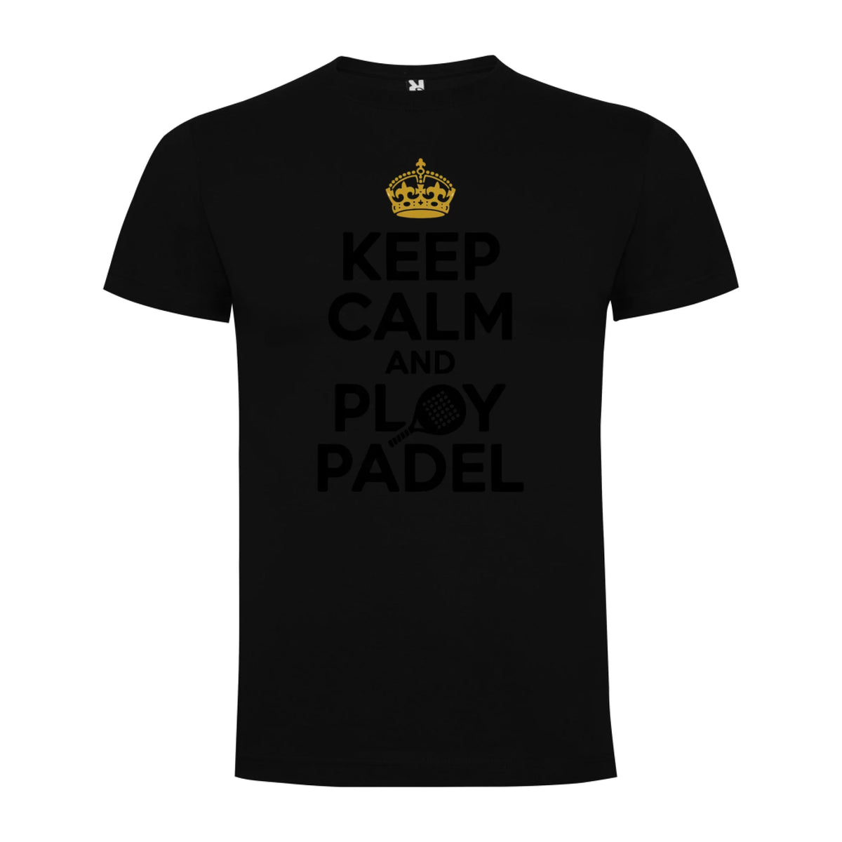 PÁNSKÉ TRIČKO KEEP CLAM AND PLAY PADEL s možností personalizace jen motiv dopředu Černá