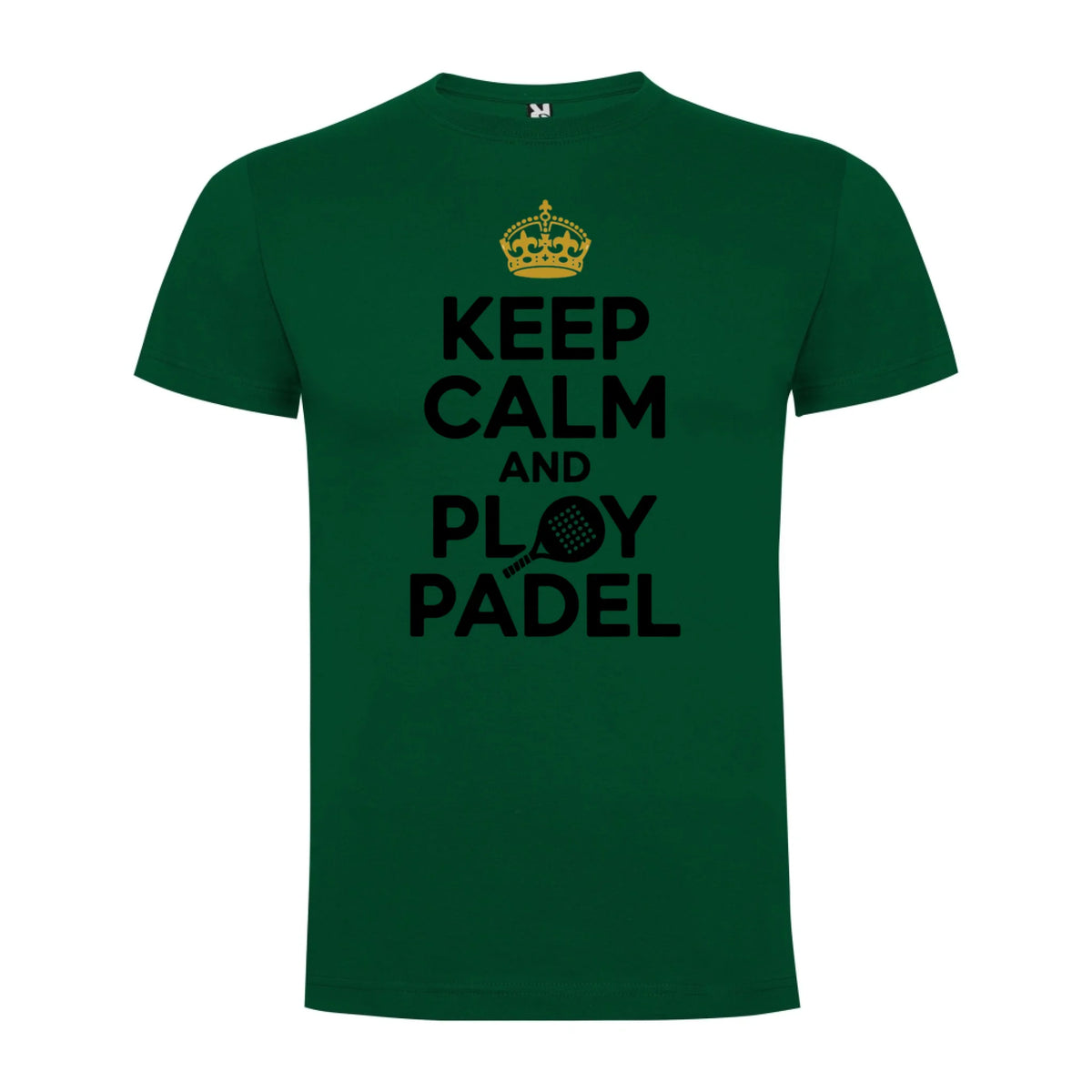 PÁNSKÉ TRIČKO KEEP CLAM AND PLAY PADEL s možností personalizace jen motiv dopředu Tmavě zelená