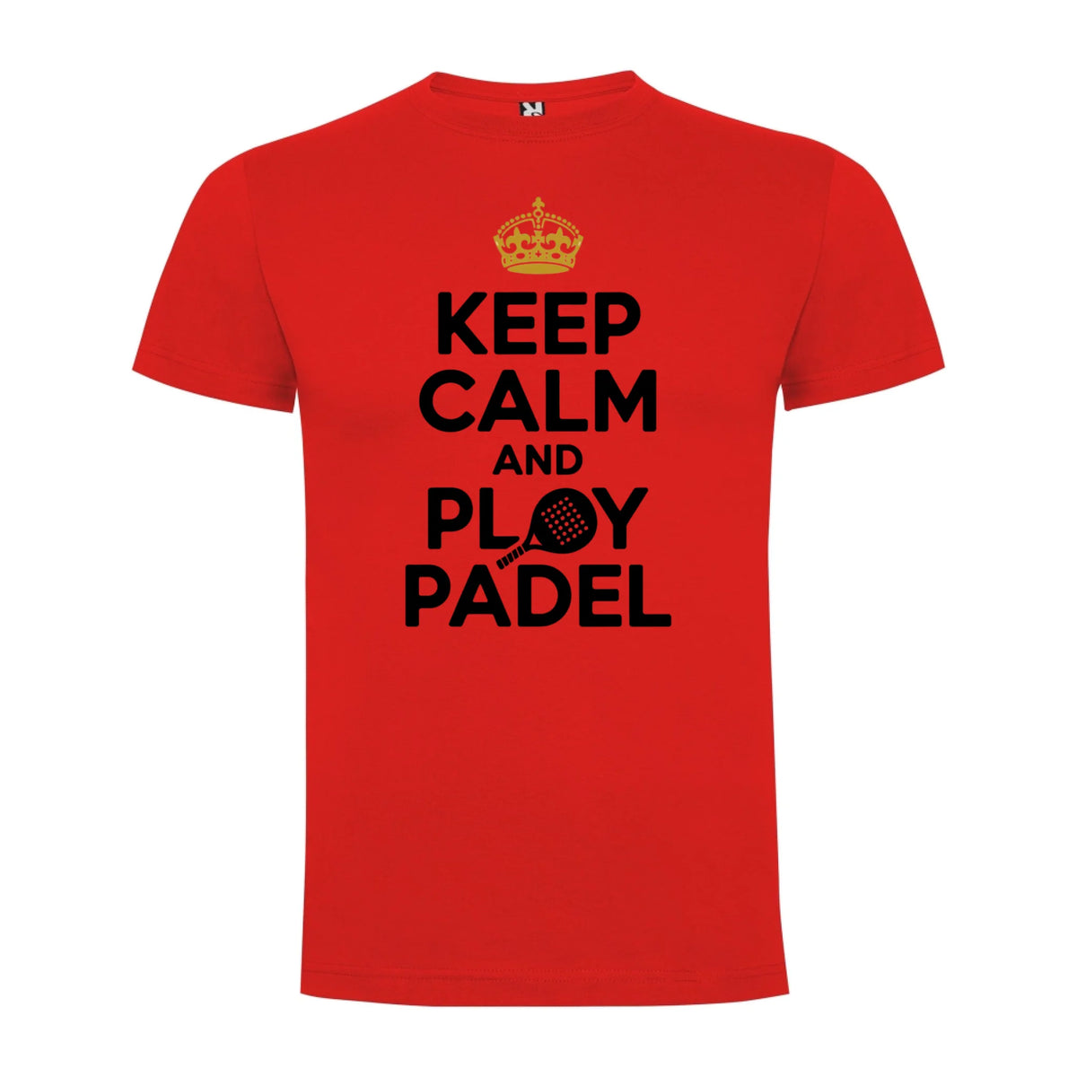 PÁNSKÉ TRIČKO KEEP CLAM AND PLAY PADEL s možností personalizace jen motiv dopředu Červená