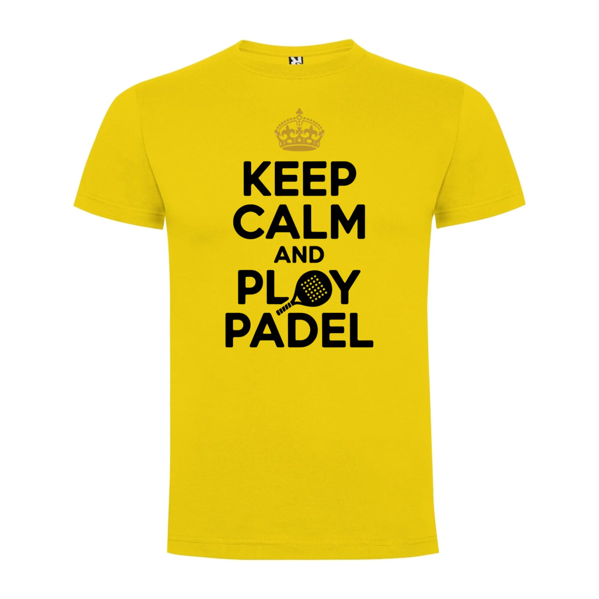 PÁNSKÉ TRIČKO KEEP CLAM AND PLAY PADEL s možností personalizace jen motiv dopředu Žlutá
