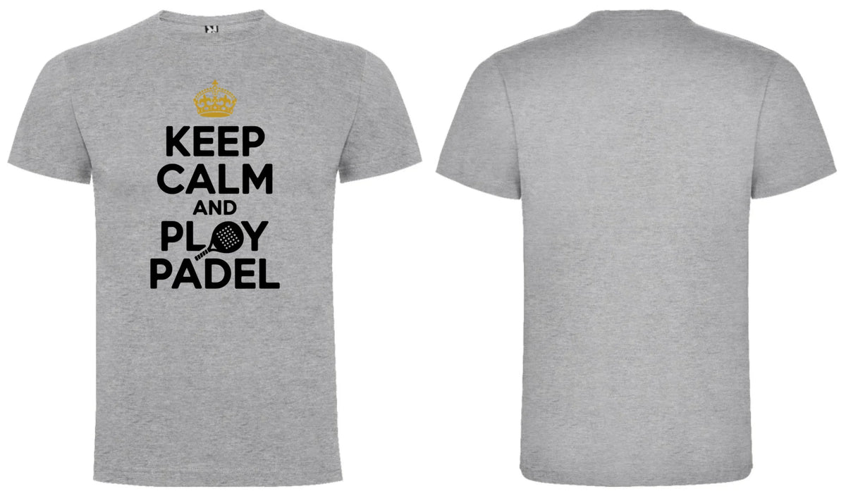PÁNSKÉ TRIČKO KEEP CLAM AND PLAY PADEL s možností personalizace motiv dopředu, na záda vlastní potisk Melír