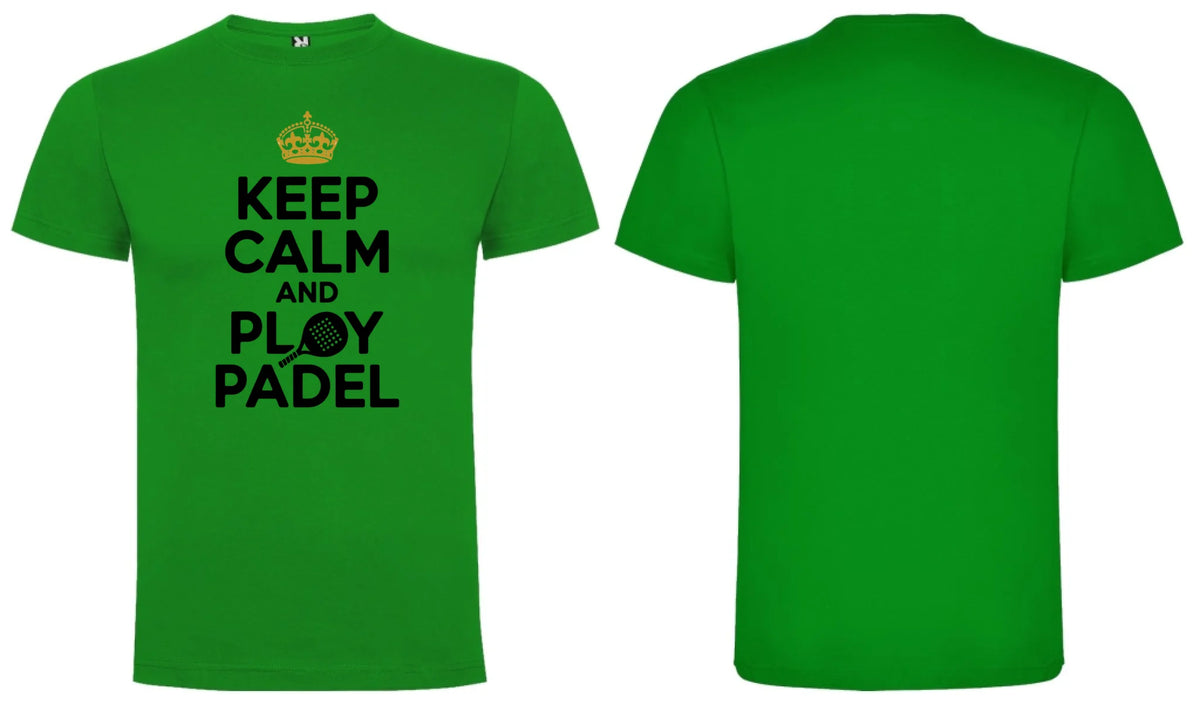 PÁNSKÉ TRIČKO KEEP CLAM AND PLAY PADEL s možností personalizace motiv dopředu, na záda vlastní potisk Zelená