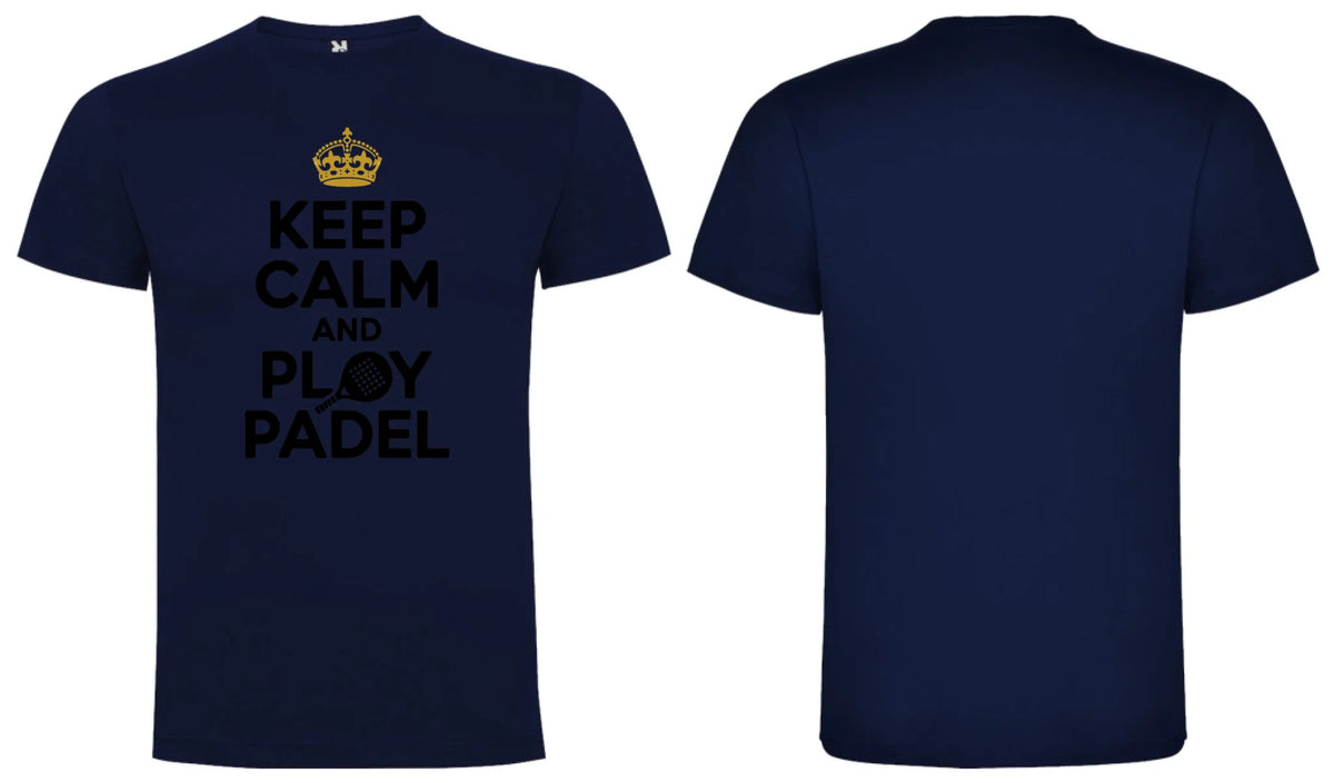 PÁNSKÉ TRIČKO KEEP CLAM AND PLAY PADEL s možností personalizace motiv dopředu, na záda vlastní potisk Námořnická modrá