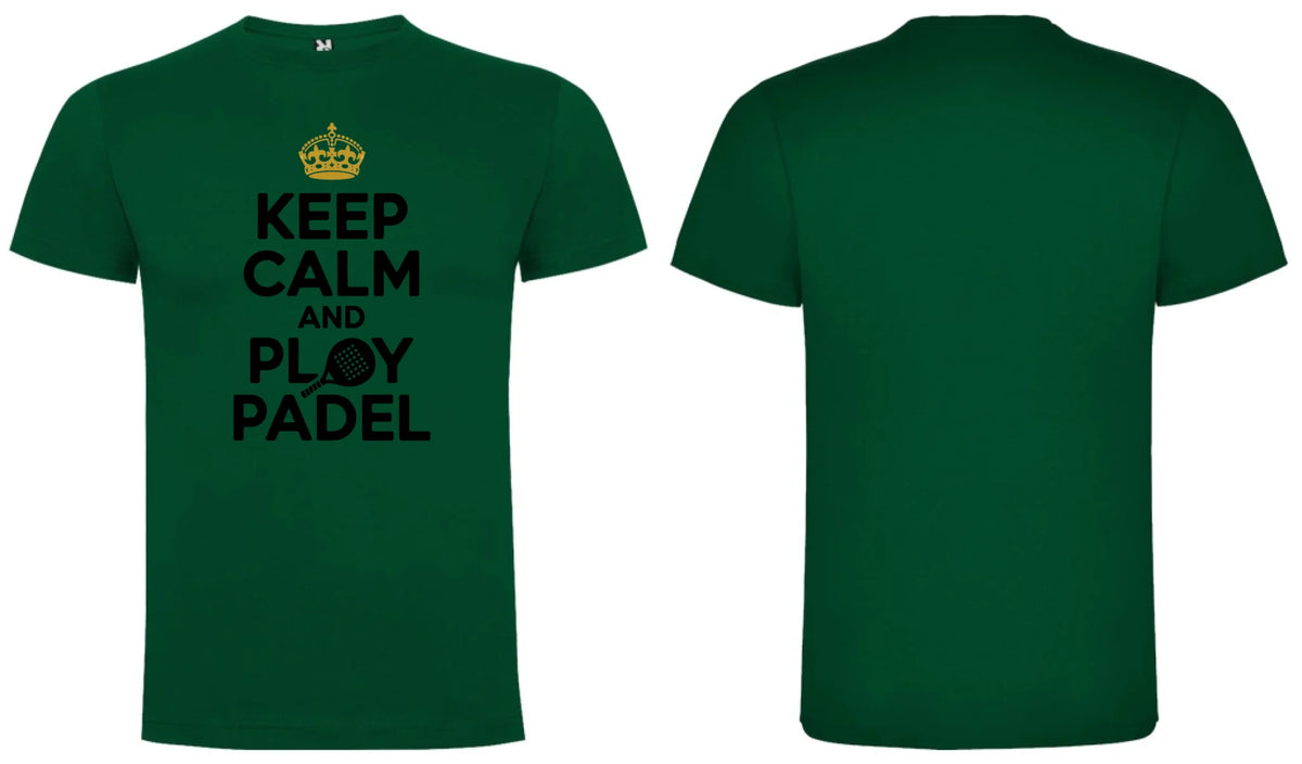 PÁNSKÉ TRIČKO KEEP CLAM AND PLAY PADEL s možností personalizace motiv dopředu, na záda vlastní potisk Tmavě zelená