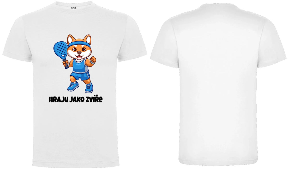 PÁNSKÉ TRIČKO PADEL HRAJU JAKO ZVÍŘE výběr ze 3 obrázků, možnost personalizace