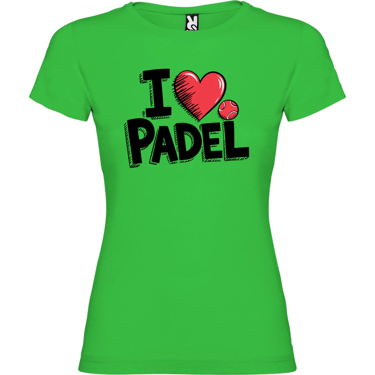 DÁMSKÉ TRIČKO I LOVE PADEL s možností dotisku jména, čísla, obrázku jen motiv dopředu Zelená