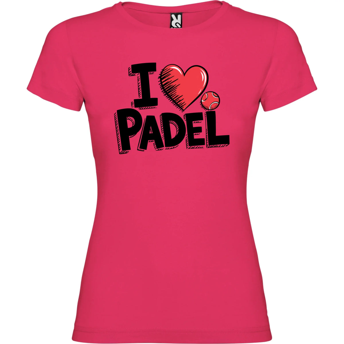 DÁMSKÉ TRIČKO I LOVE PADEL s možností dotisku jména, čísla, obrázku jen motiv dopředu Růže