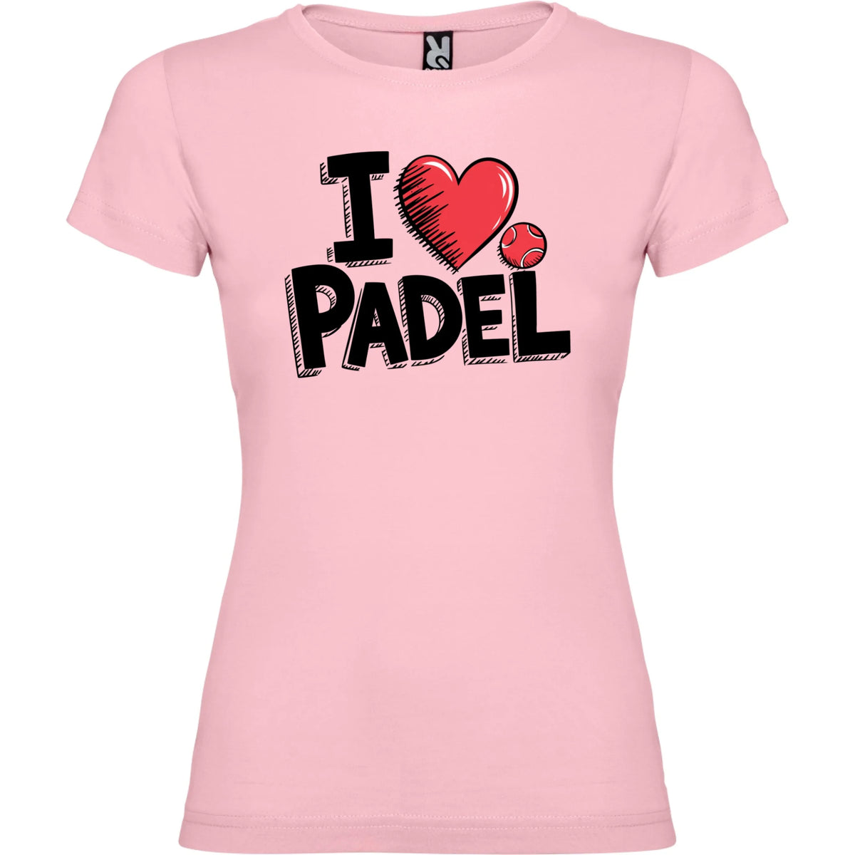 DÁMSKÉ TRIČKO I LOVE PADEL s možností dotisku jména, čísla, obrázku jen motiv dopředu Světle růžová