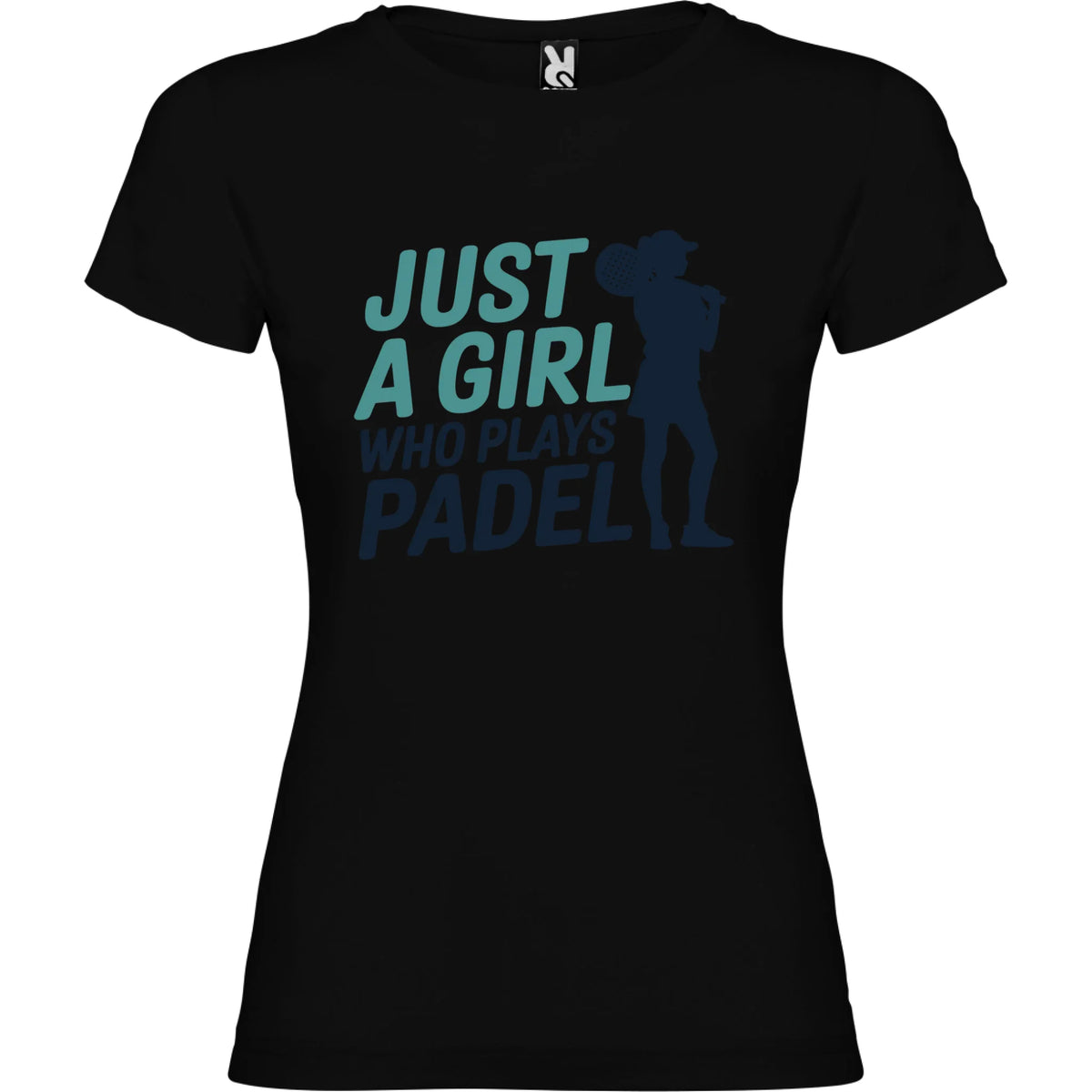DÁMSKÉ TRIČKO PADEL JUST A GIRL s možností dotisku jména, čísla, obrázku jen motiv dopředu Černá