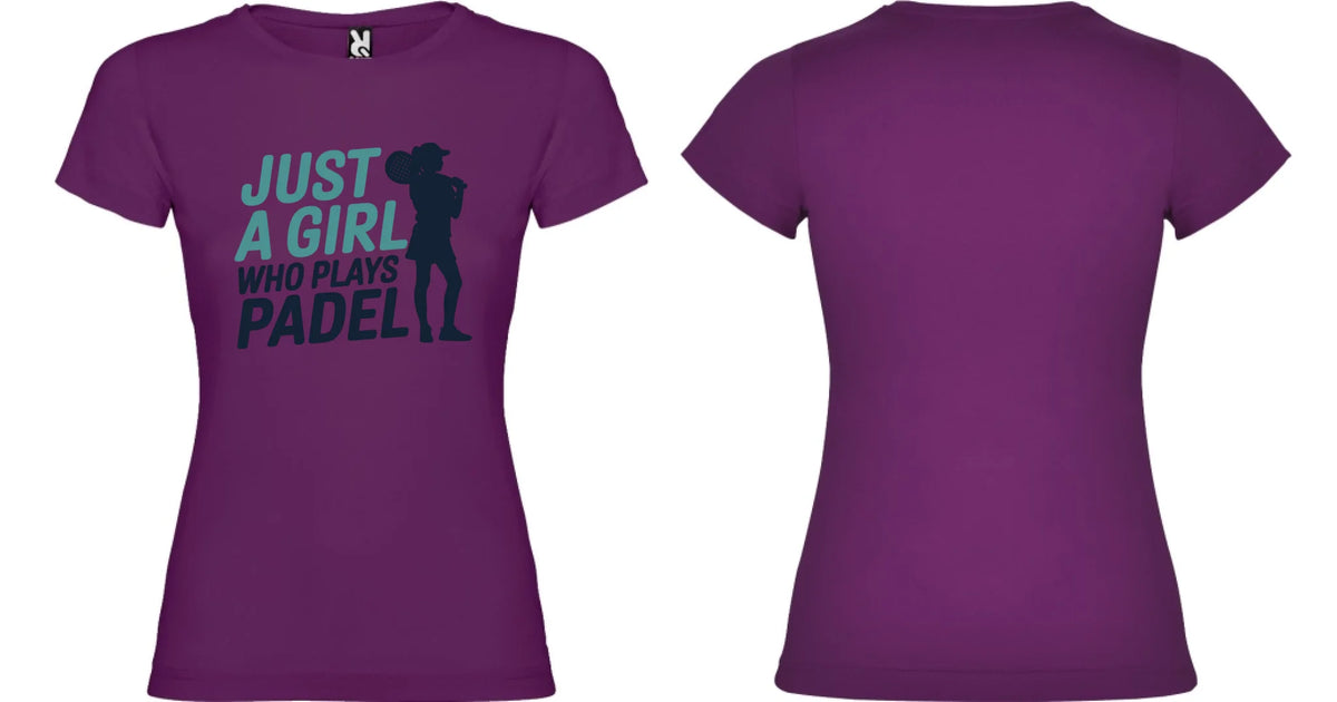 DÁMSKÉ TRIČKO PADEL JUST A GIRL s možností dotisku jména, čísla, obrázku motiv dopředu a na záda vlastní potisk Purpurová