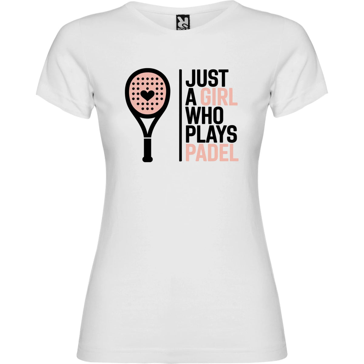 DÁMSKÉ TRIČKO PADEL JUST A GIRL 2 s možností dotisku jména, čísla, obrázku jen motiv dopředu Bílá