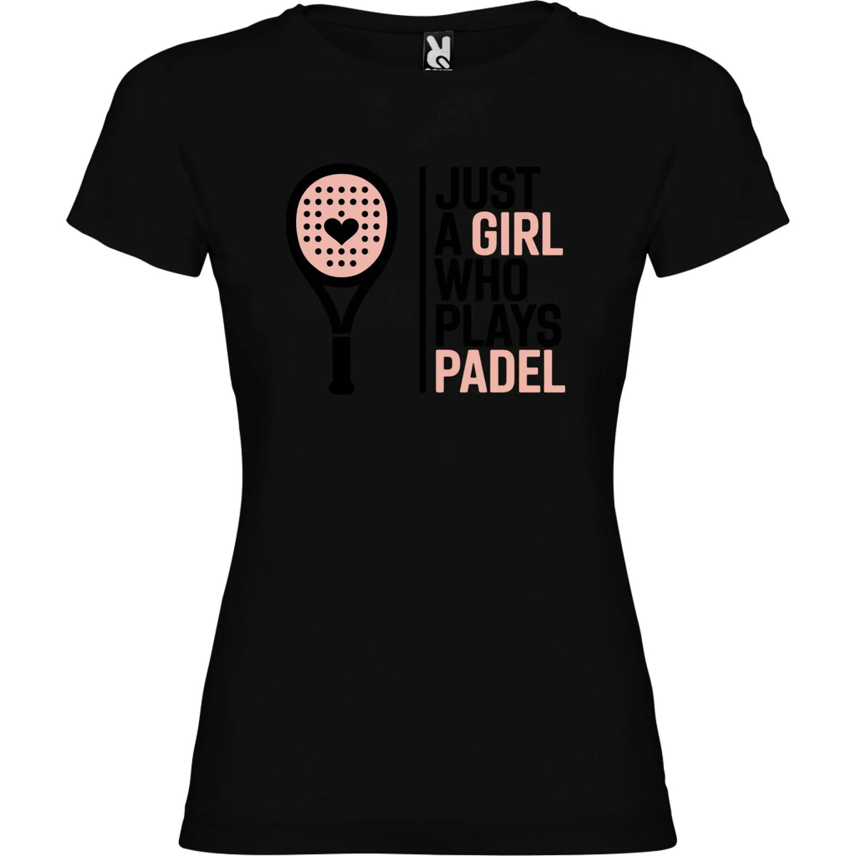 DÁMSKÉ TRIČKO PADEL JUST A GIRL 2 s možností dotisku jména, čísla, obrázku jen motiv dopředu Černá
