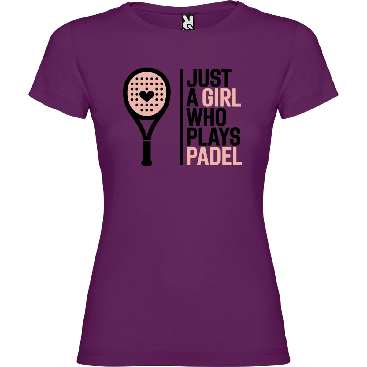 DÁMSKÉ TRIČKO PADEL JUST A GIRL 2 s možností dotisku jména, čísla, obrázku jen motiv dopředu Purpurová