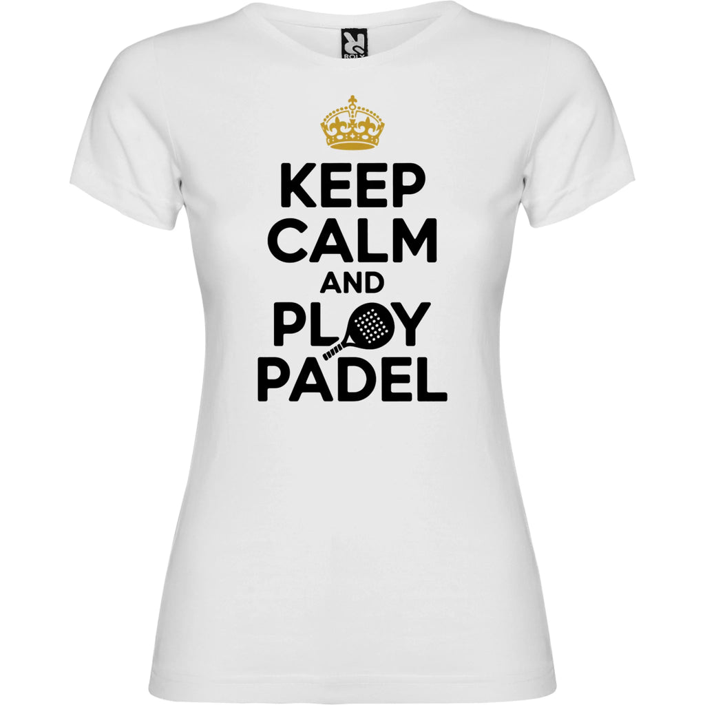 DÁMSKÉ TRIČKO KEEP CALM PLAY PADEL s možností dotisku jména, čísla, obrázku jen motiv dopředu Bílá