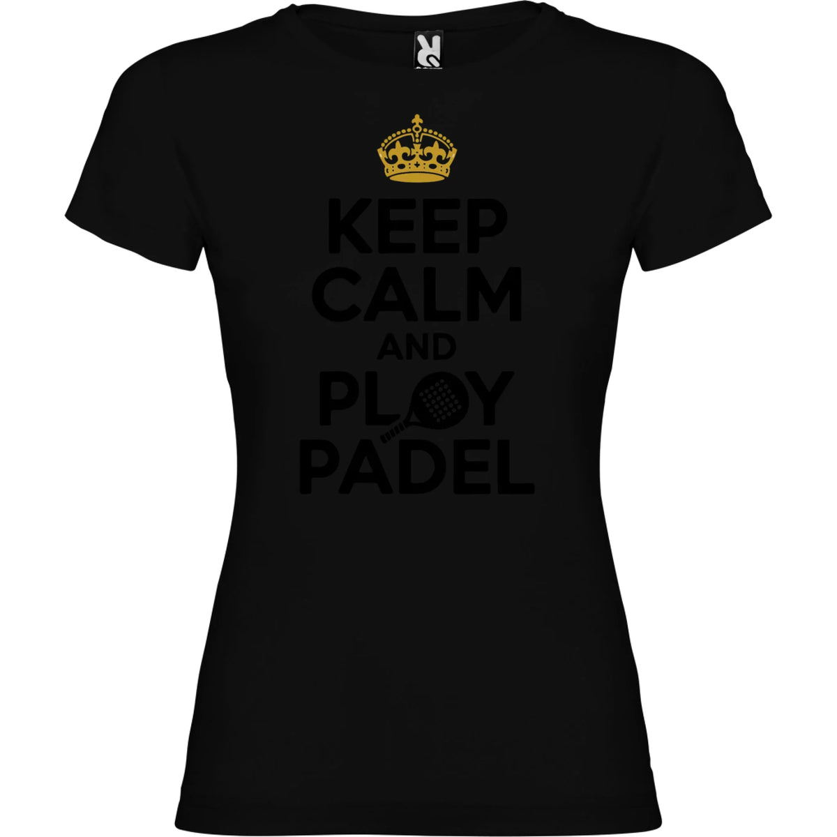 DÁMSKÉ TRIČKO KEEP CALM PLAY PADEL s možností dotisku jména, čísla, obrázku jen motiv dopředu Černá