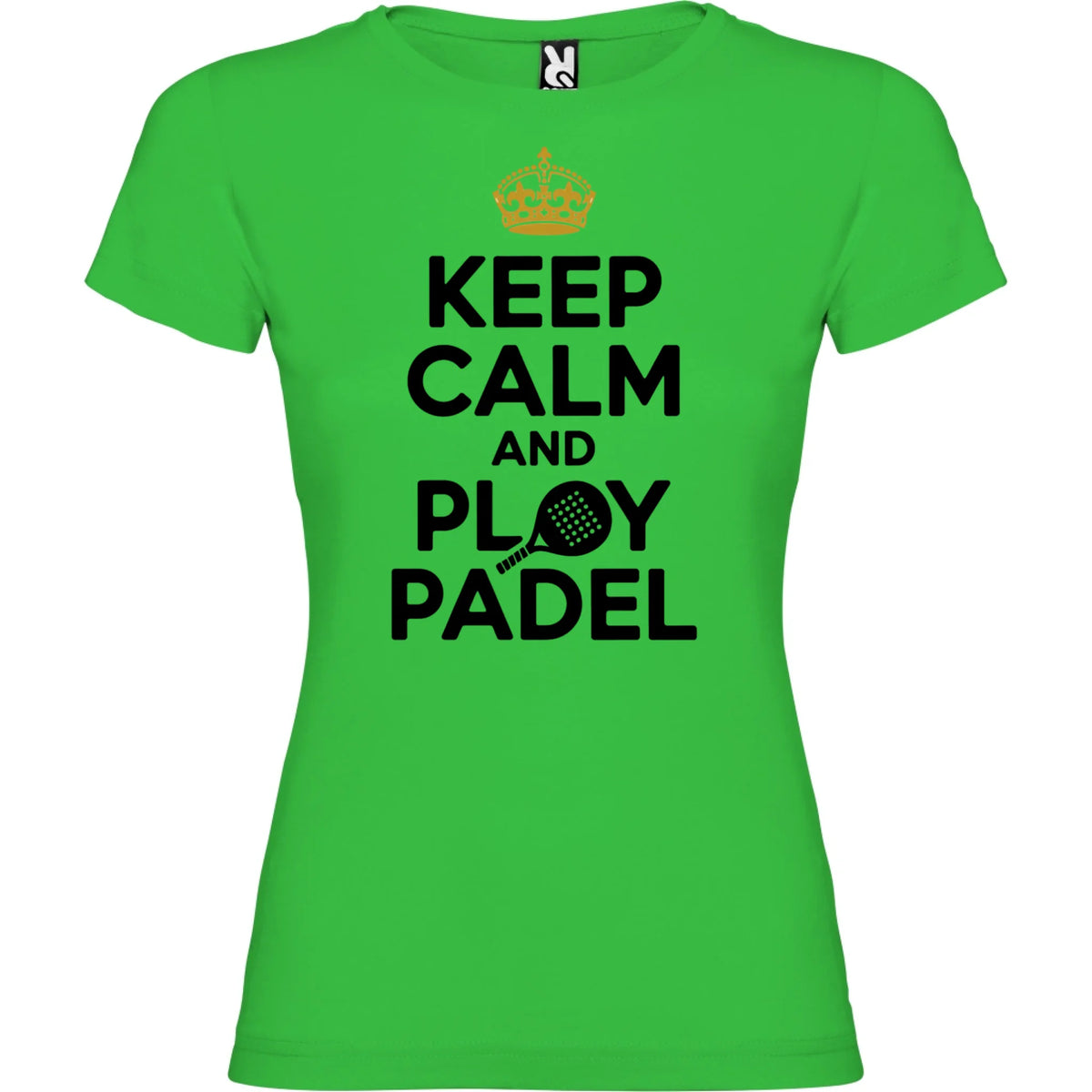DÁMSKÉ TRIČKO KEEP CALM PLAY PADEL s možností dotisku jména, čísla, obrázku jen motiv dopředu Zelená