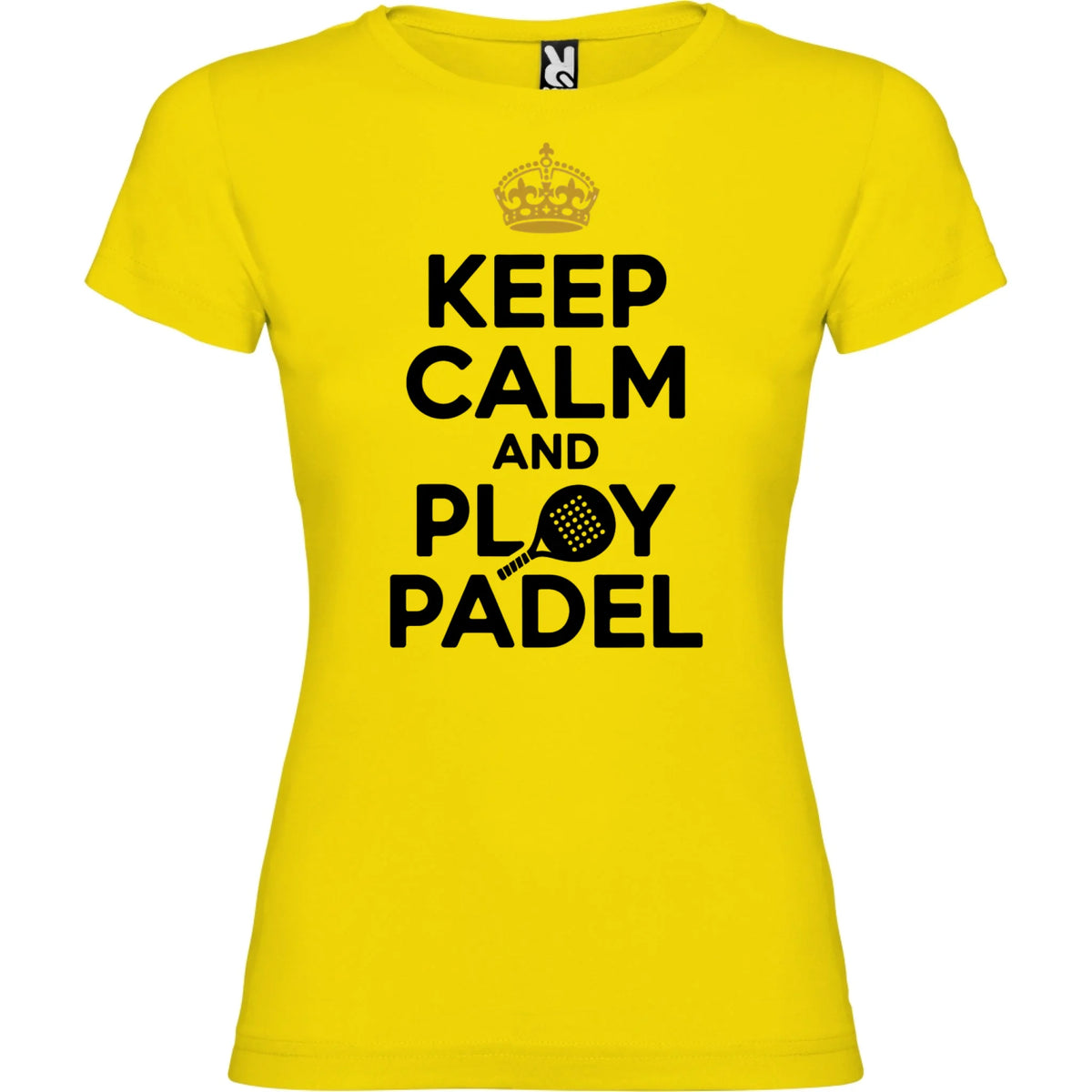 DÁMSKÉ TRIČKO KEEP CALM PLAY PADEL s možností dotisku jména, čísla, obrázku jen motiv dopředu Žlutá