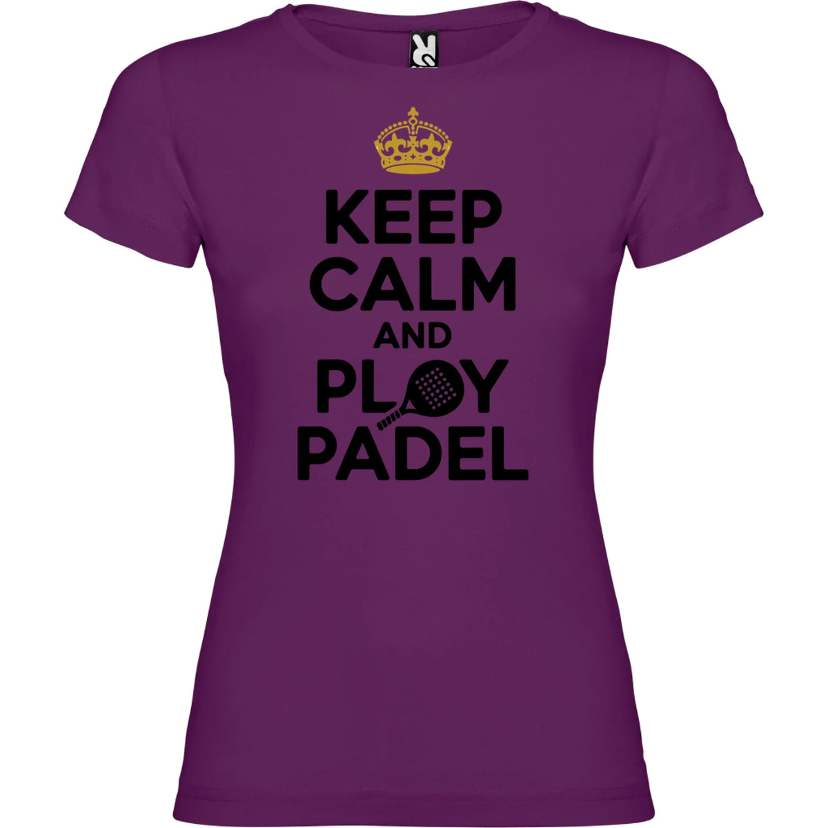 DÁMSKÉ TRIČKO KEEP CALM PLAY PADEL s možností dotisku jména, čísla, obrázku jen motiv dopředu Purpurová