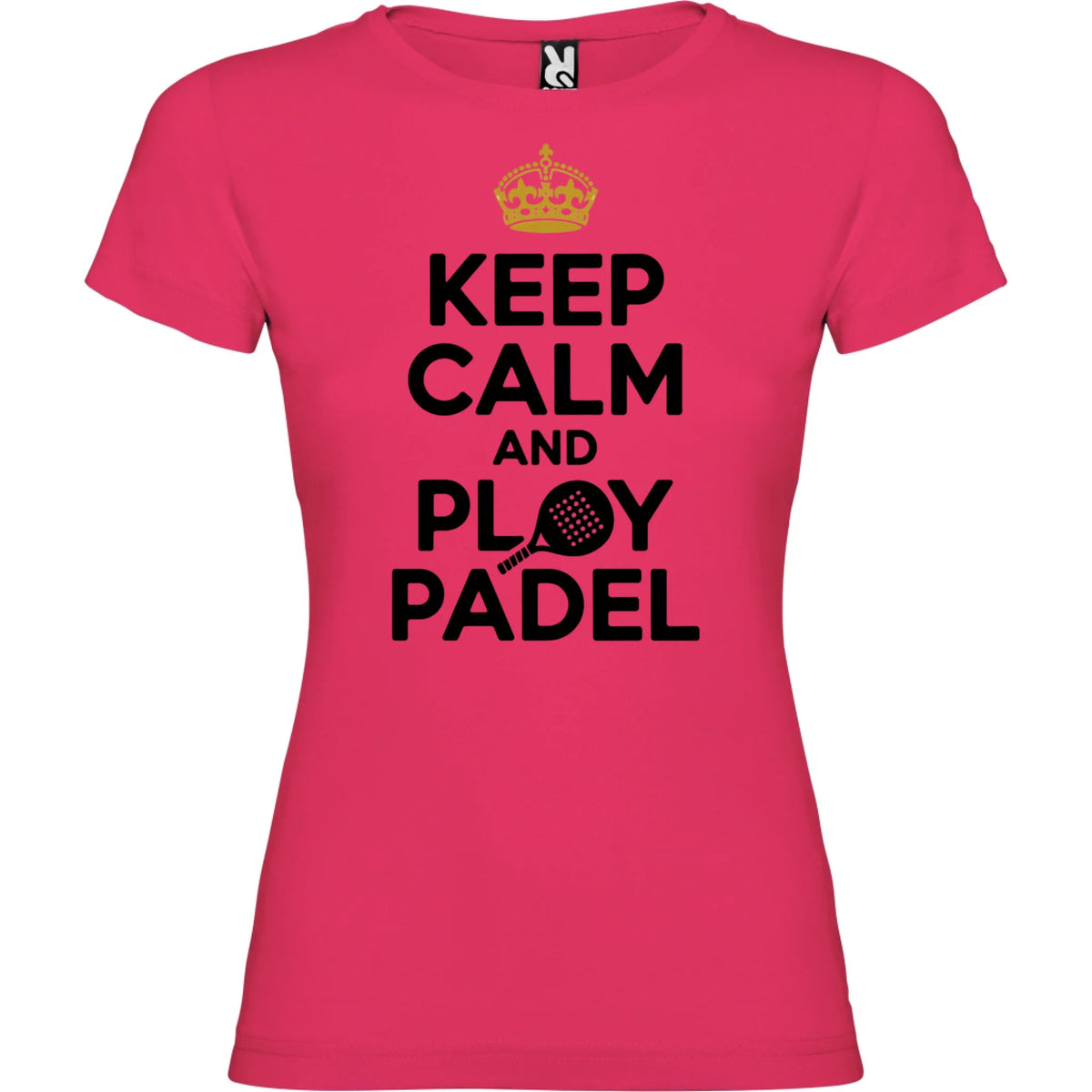 DÁMSKÉ TRIČKO KEEP CALM PLAY PADEL s možností dotisku jména, čísla, obrázku jen motiv dopředu Růže