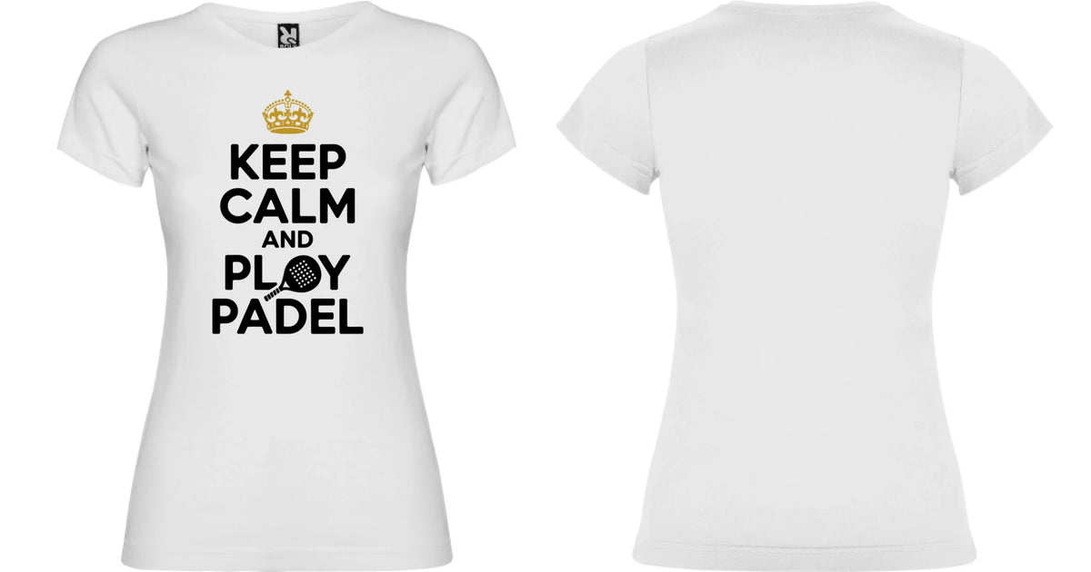 DÁMSKÉ TRIČKO KEEP CALM PLAY PADEL s možností dotisku jména, čísla, obrázku motiv dopředu a na záda vlastní potisk Bílá