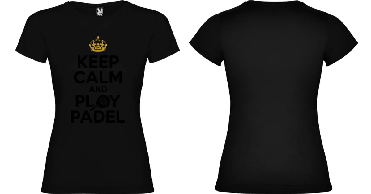 DÁMSKÉ TRIČKO KEEP CALM PLAY PADEL s možností dotisku jména, čísla, obrázku motiv dopředu a na záda vlastní potisk Černá
