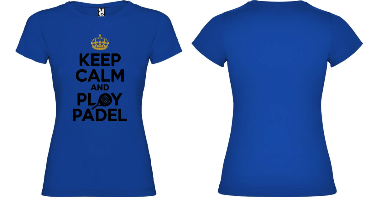 DÁMSKÉ TRIČKO KEEP CALM PLAY PADEL s možností dotisku jména, čísla, obrázku motiv dopředu a na záda vlastní potisk Modrá