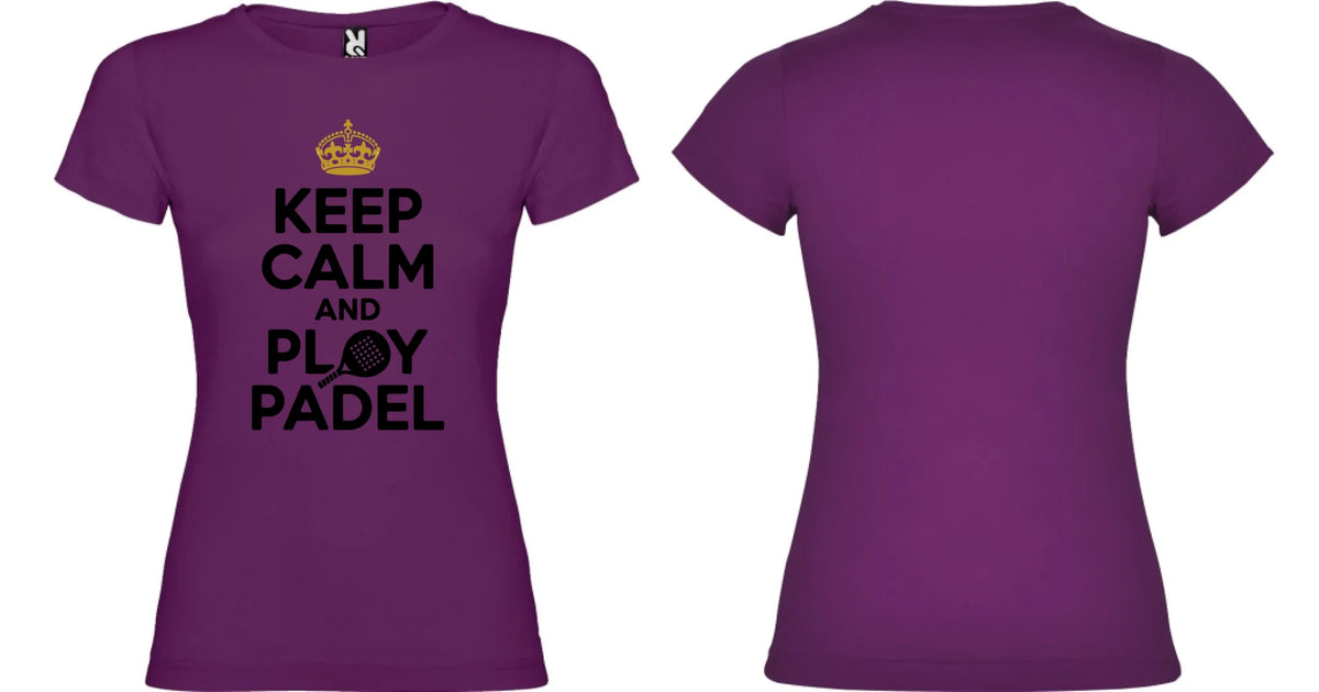 DÁMSKÉ TRIČKO KEEP CALM PLAY PADEL s možností dotisku jména, čísla, obrázku motiv dopředu a na záda vlastní potisk Purpurová