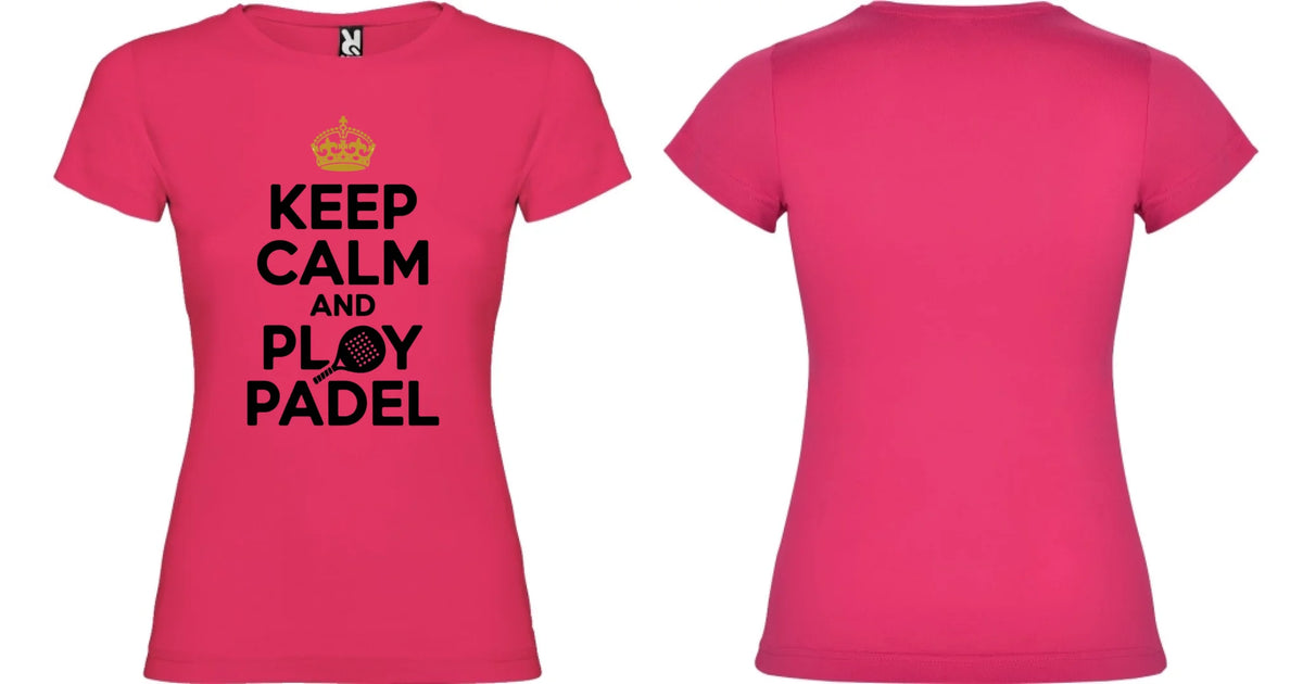 DÁMSKÉ TRIČKO KEEP CALM PLAY PADEL s možností dotisku jména, čísla, obrázku motiv dopředu a na záda vlastní potisk Růže