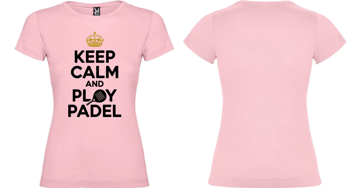 DÁMSKÉ TRIČKO KEEP CALM PLAY PADEL s možností dotisku jména, čísla, obrázku motiv dopředu a na záda vlastní potisk Světle růžová