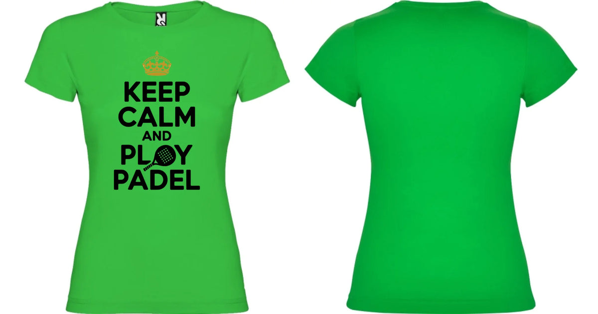 DÁMSKÉ TRIČKO KEEP CALM PLAY PADEL s možností dotisku jména, čísla, obrázku motiv dopředu a na záda vlastní potisk Zelená