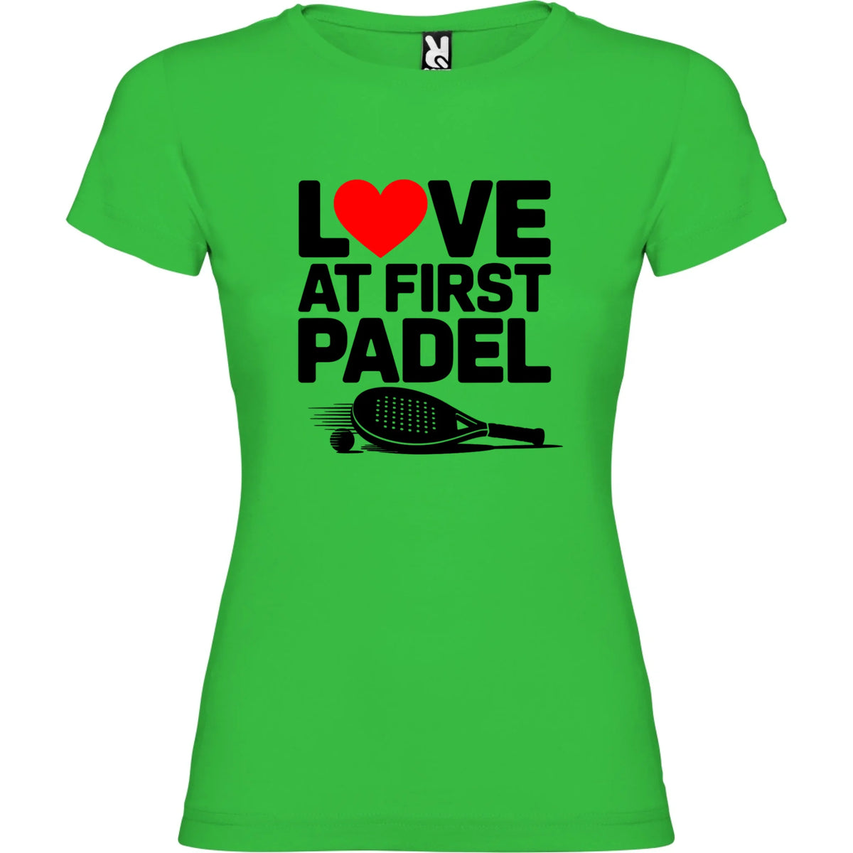 DÁMSKÉ TRIČKO LOVE AT FIRST PADEL s možností personalizace jen motiv dopředu Zelená