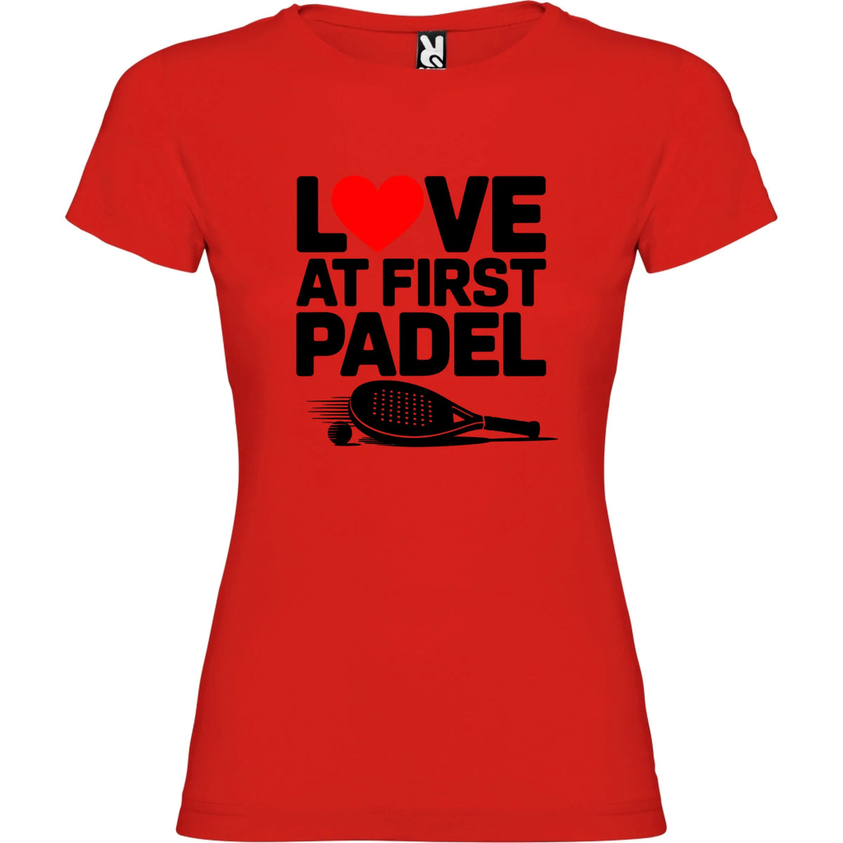 DÁMSKÉ TRIČKO LOVE AT FIRST PADEL s možností personalizace jen motiv dopředu Červená