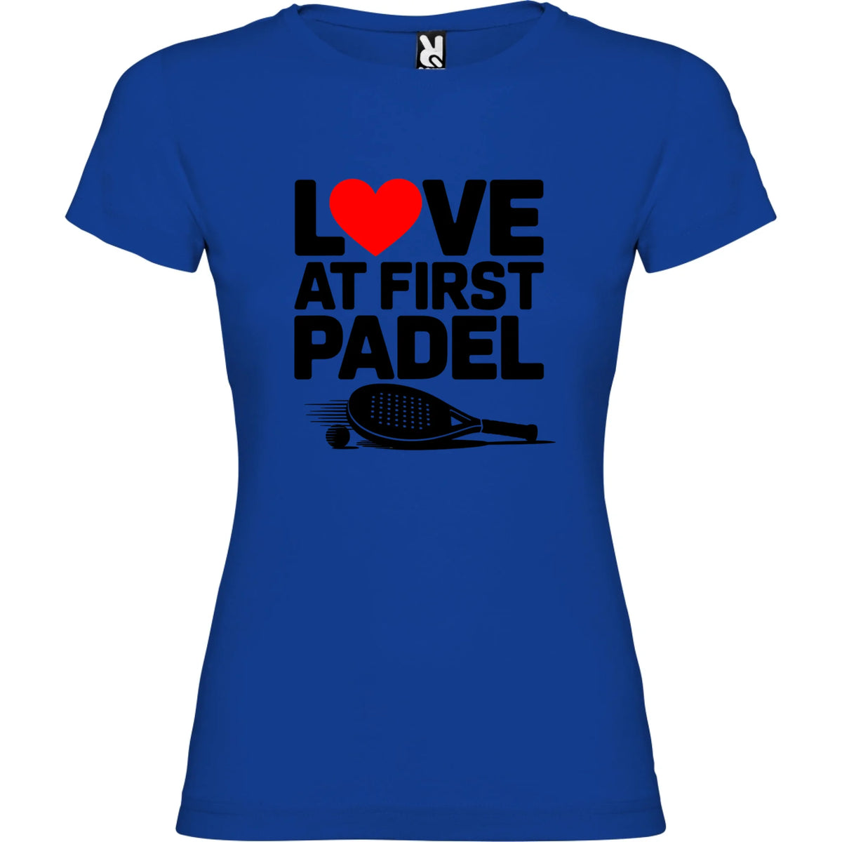 DÁMSKÉ TRIČKO LOVE AT FIRST PADEL s možností personalizace jen motiv dopředu Modrá