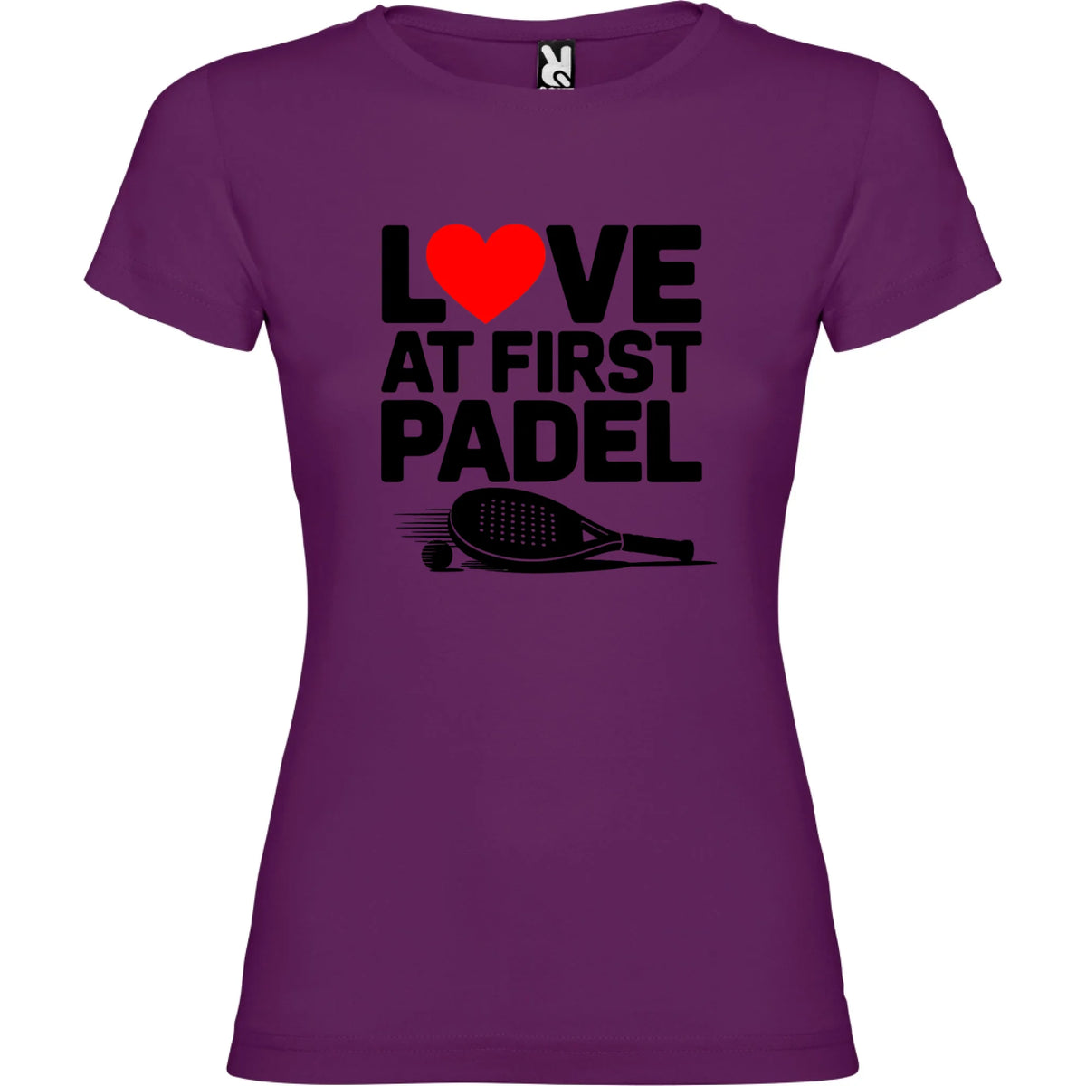 DÁMSKÉ TRIČKO LOVE AT FIRST PADEL s možností personalizace jen motiv dopředu Purpurová