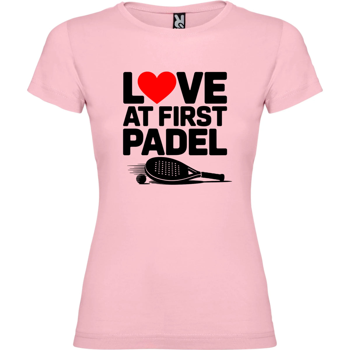 DÁMSKÉ TRIČKO LOVE AT FIRST PADEL s možností personalizace jen motiv dopředu Světle růžová