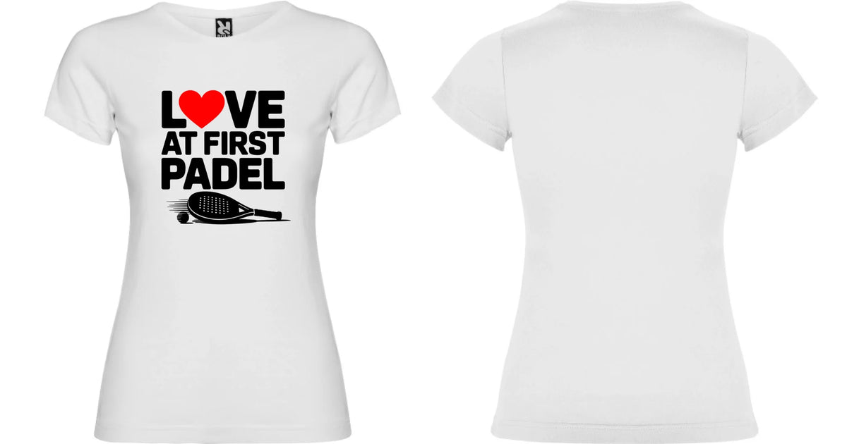 DÁMSKÉ TRIČKO LOVE AT FIRST PADEL s možností personalizace motiv dopředu a na záda vlastní potisk Bílá