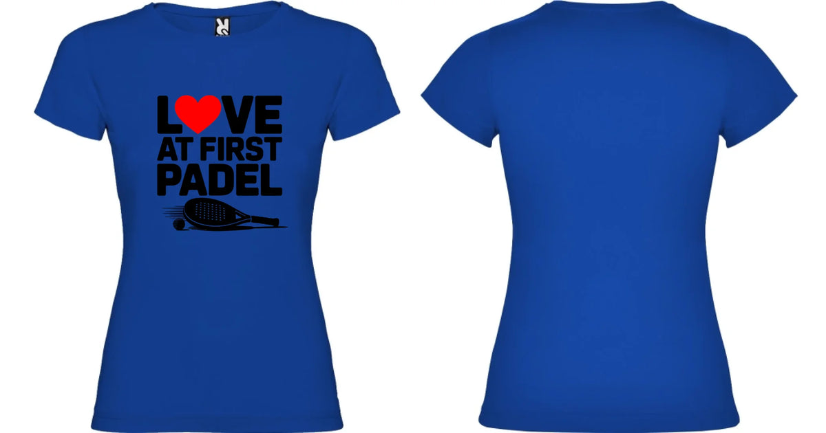 DÁMSKÉ TRIČKO LOVE AT FIRST PADEL s možností personalizace motiv dopředu a na záda vlastní potisk Modrá