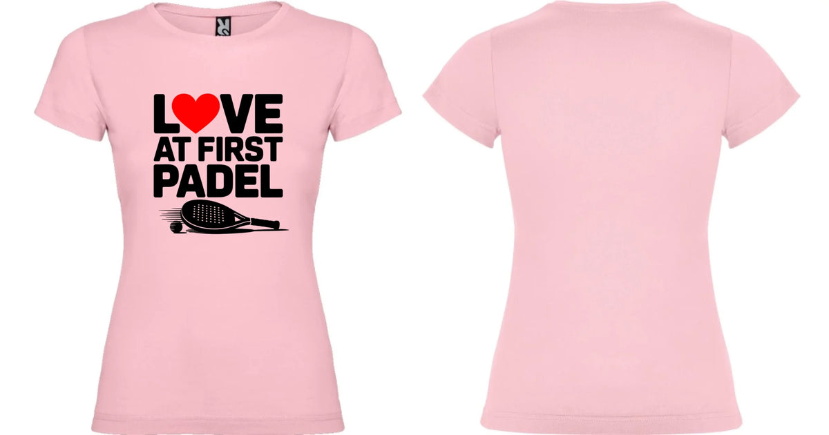 DÁMSKÉ TRIČKO LOVE AT FIRST PADEL s možností personalizace motiv dopředu a na záda vlastní potisk Světle růžová