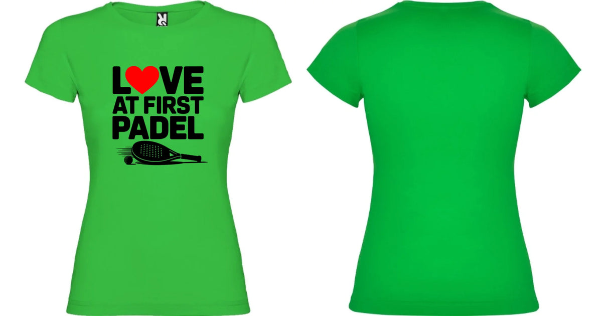 DÁMSKÉ TRIČKO LOVE AT FIRST PADEL s možností personalizace motiv dopředu a na záda vlastní potisk Zelená