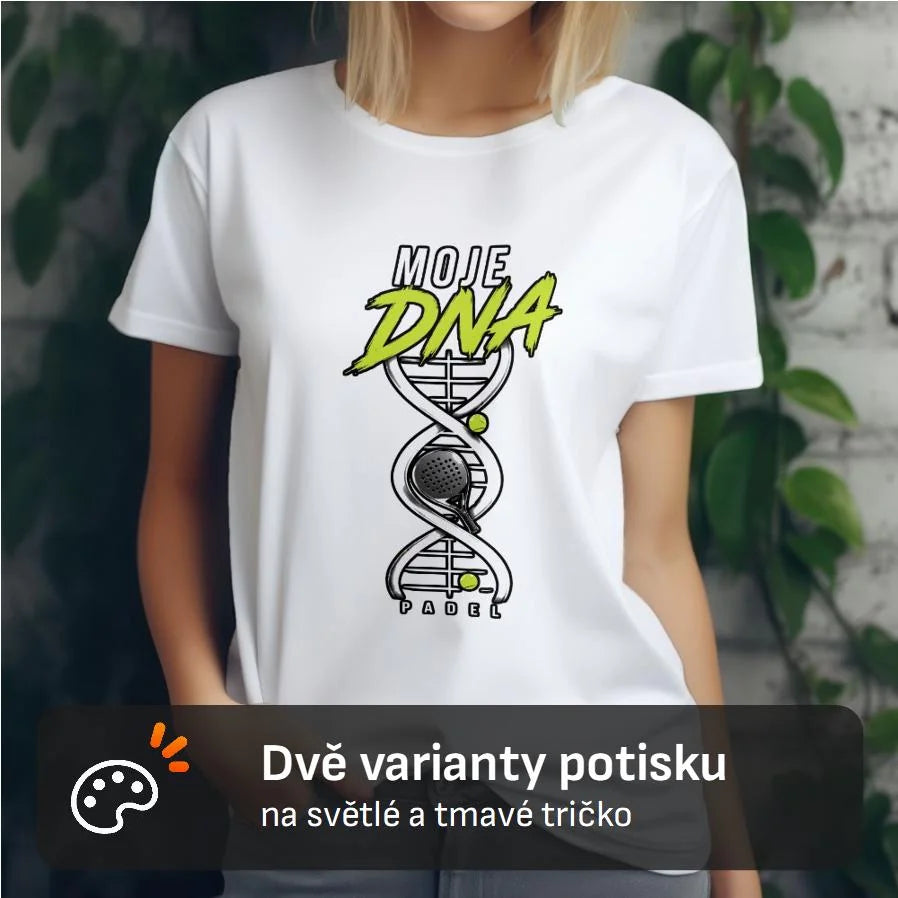 DÁMSKÉ TRIČKO PADEL MOJE DNA s možností dotisku jména, čísla, obrázku
