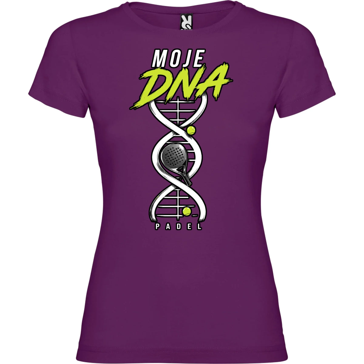 DÁMSKÉ TRIČKO PADEL MOJE DNA s možností dotisku jména, čísla, obrázku jen motiv dopředu Purpurová