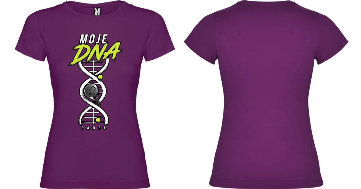 DÁMSKÉ TRIČKO PADEL MOJE DNA s možností dotisku jména, čísla, obrázku motiv dopředu a na záda vlastní potisk Purpurová
