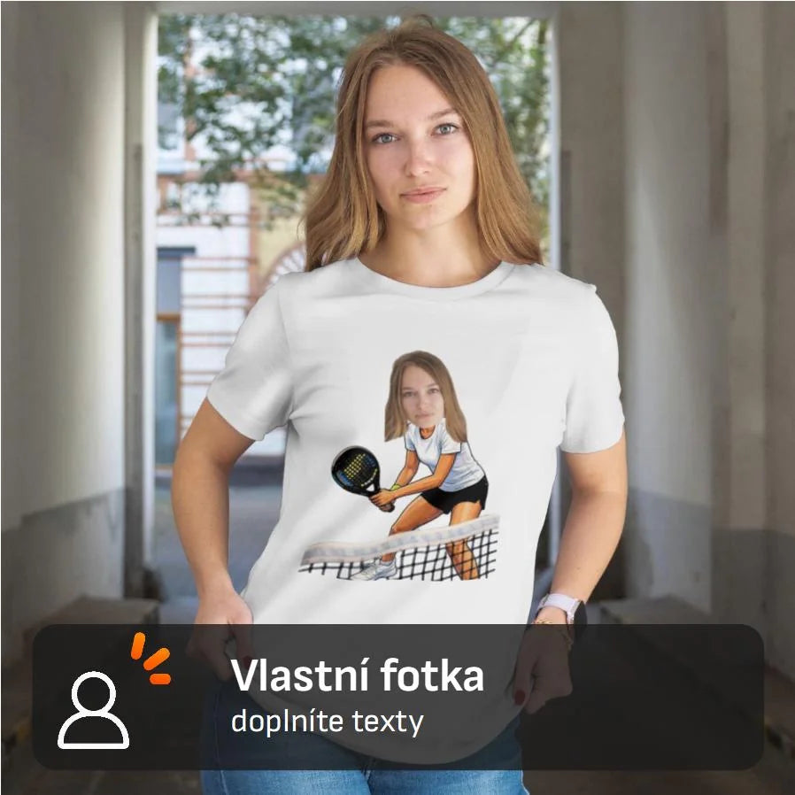 DÁMSKÉ TRIČKO s motivem PADEL (s vlastní fotkou)