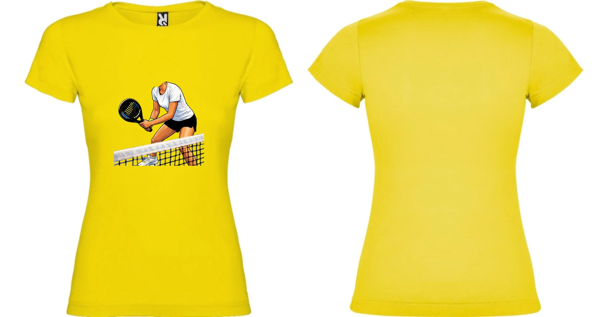 DÁMSKÉ TRIČKO s motivem PADEL (s vlastní fotkou) motiv dopředu a na záda vlastní potisk Žlutá