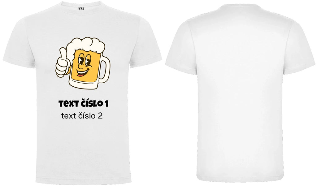 PÁNSKÉ TRIČKO s motivem PIVO (výběr z 10+ obrázků, možnost doplnit vlastní texty)