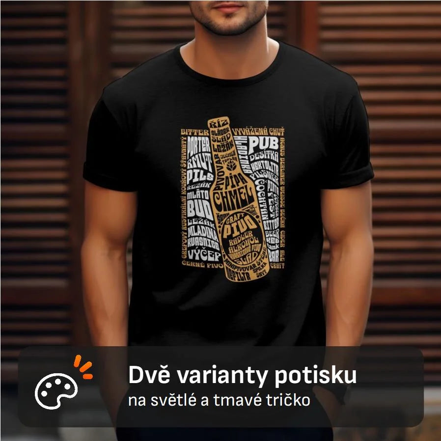 PÁNSKÉ TRIČKO PIVO POJMY s možností dotisku jména, čísla, obrázku